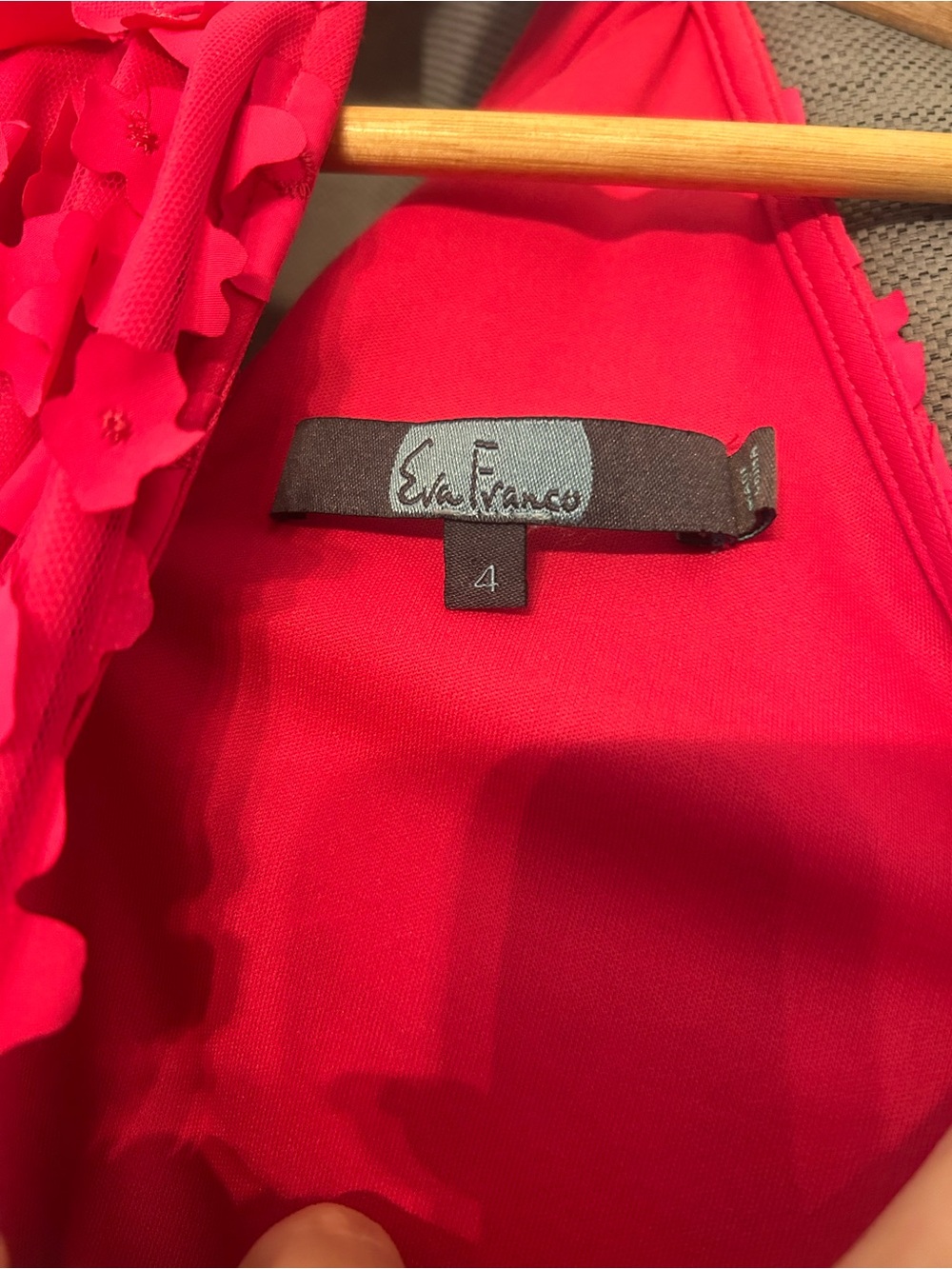 Eva Franco Pink Halter A-Line Shift Dress with 3D Floral Appliqués - Picture 5 of 5